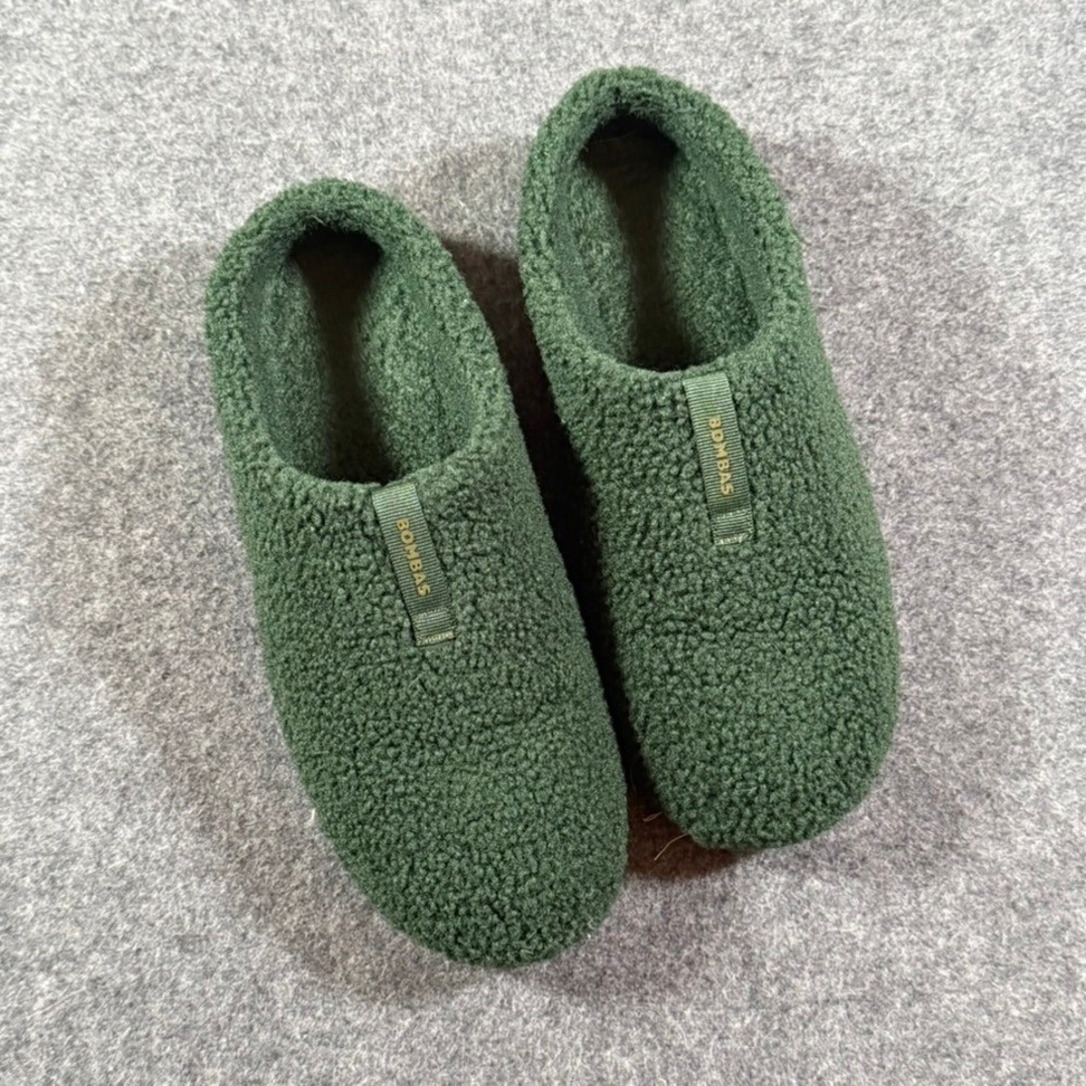 Bombas Mens Sherpa Sunday Slippers Forest Green Mule House Shoes Size 12